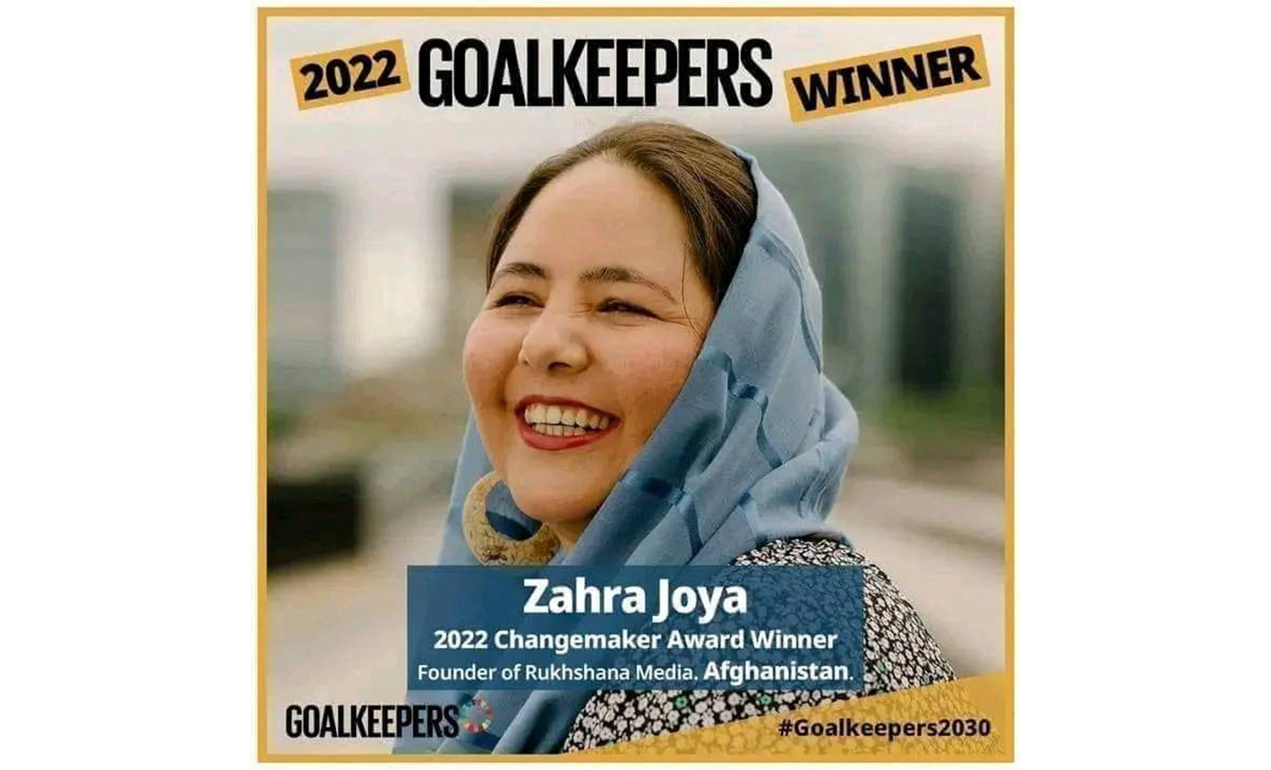 The annual goalkeeper award is given to an Afghan journalist