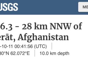 Breaking News;  Strong Earthquake Shakes Herat Again This Morning