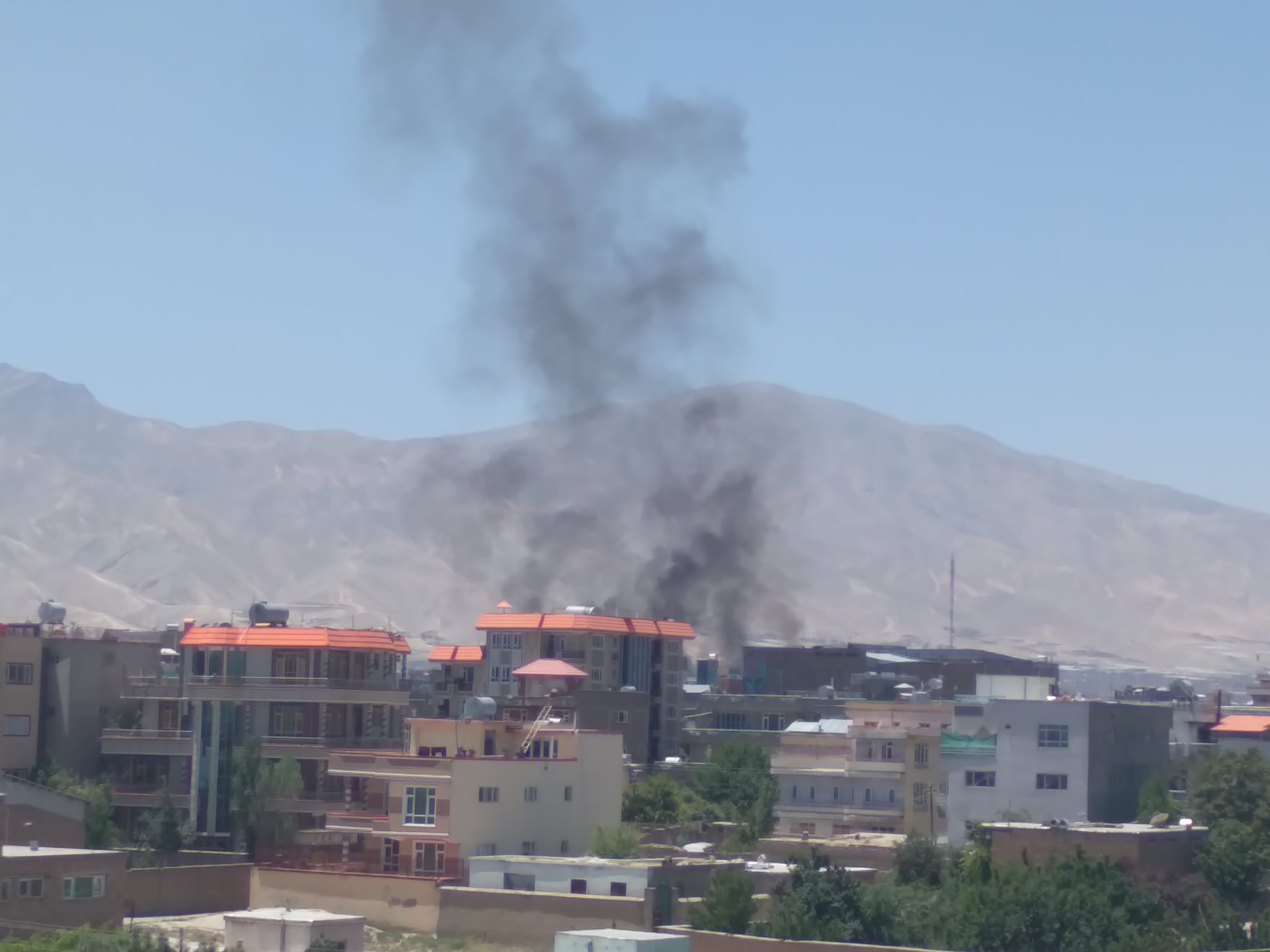 آتش سوزی ناشی از انفجار بالون گاز در غرب کابل