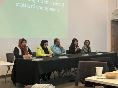 برگزاری نشست خبری، در مورد وضعیت زنان افغان، در دانشگاه بریتش کلمبیا در کانادا از سوی شماری از زنان افغانستان