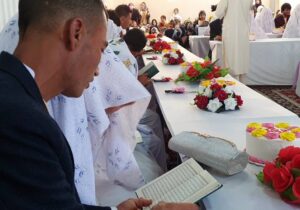 برگزاری مراسم ازدواج دسته جمعی در بامیان؛ ۱۷ زوج به گونه دسته جمعی عروسی شانرا جشن گرفتند