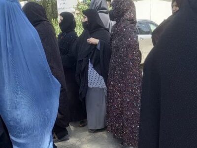 اعتراض زنان معترض در برابر کوچ اجباری ‌توسط طالبان در هرات